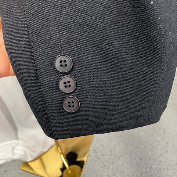 Vintage 80's Evan Picone Worsted Wool Black SIngle Button Blazer Womens 10/12 - Picture 8 of 15